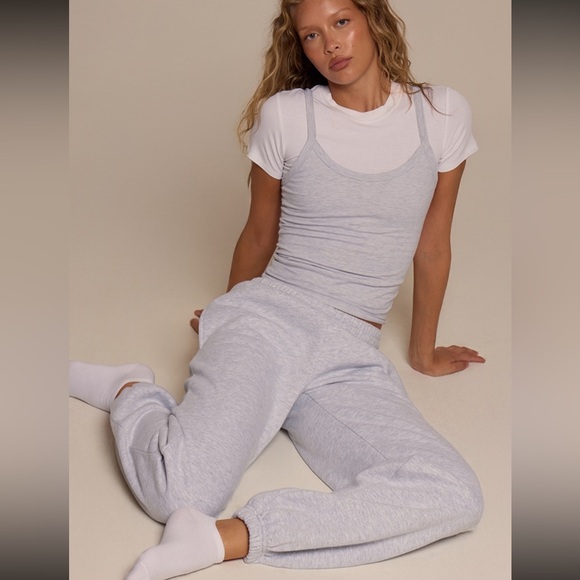 🆕🤍Ash Grey Casual Cuffed Joggers - Picture 2 of 6